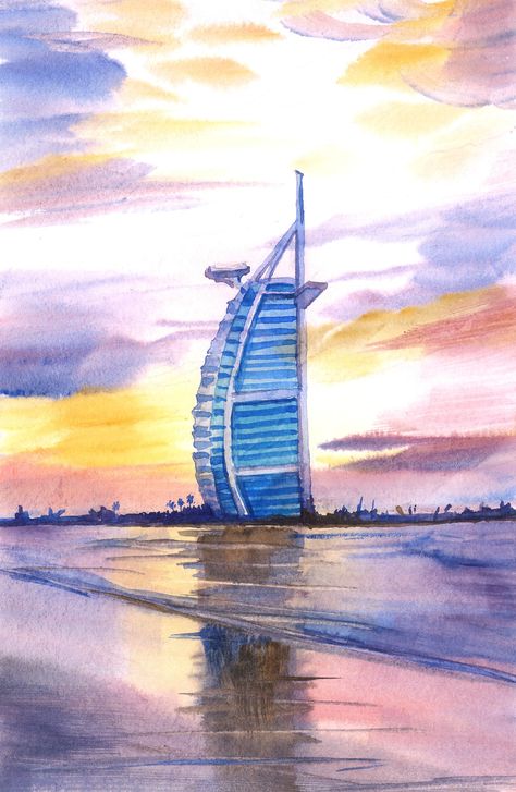 Cloud Painting Acrylic, Europe Nature, Texture Painting Techniques, Easy Abstract Art, Art Nouveau Pattern, Canvas Art Projects, Burj Al Arab, La Art, Orange Sunset