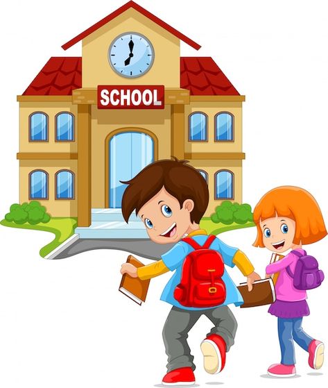 Aktiviti Prasekolah, Art School Supplies, Kids Going To School, School Template, School Images, School Wall Art, School Cartoon, School Labels, School Clipart