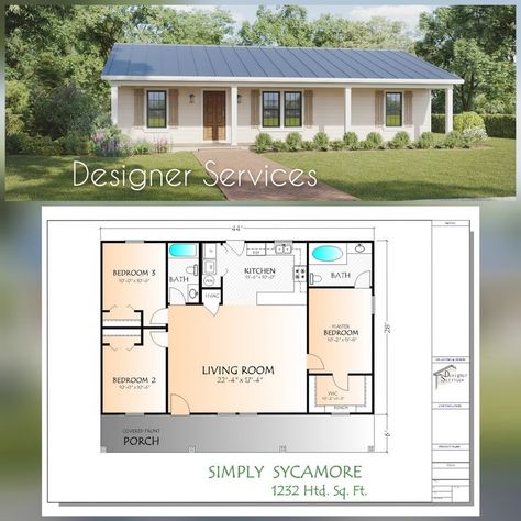 Buy Sycamore House Plan 1232 Square Feet Online in India - Etsy