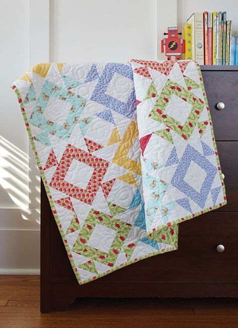 1930s Quilts, Quilt Pattern Download, Baby Quilt Pattern, Fat Quarter Quilt, Half Square Triangle Quilts, Bonnie Hunter, Quilt Care, Baby Quilt Patterns, Childrens Quilts