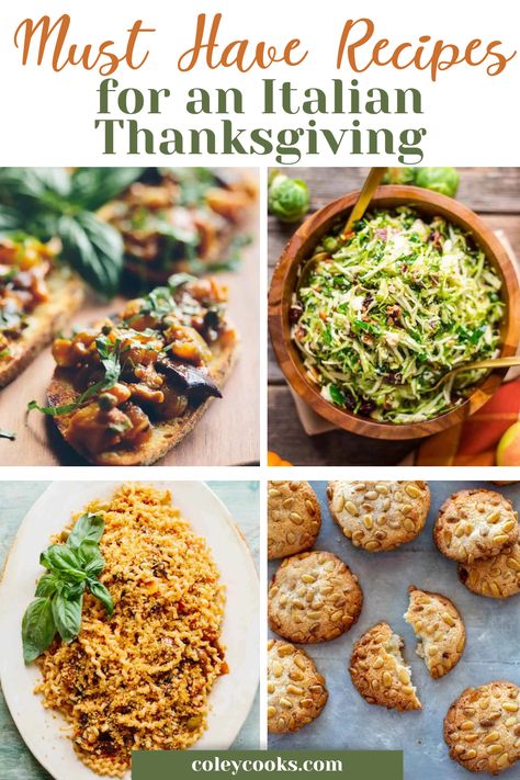 Must Have Recipes for an Italian Thanksgiving! Imagine a Thanksgiving dinner with a delightful Italian twist! Welcome to our guide for creating an unforgettable Italian Thanksgiving feast that will leave your guests asking for more. From savory starters to hearty mains and delectable desserts, we've got you covered on all the must-haves for your unforgettable Italian Thanksgiving. Uncommon Thanksgiving Sides, Nontraditional Thanksgiving Recipes, Thanksgiving Twist Recipes, Italian Thanksgiving Side Dishes, Traditional Italian Thanksgiving Dinner, Thanksgiving Recipes Italian, Italian Thanksgiving Appetizers, Making Thanksgiving Special, Elegant Thanksgiving Dinner