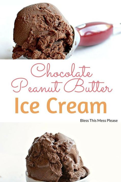 Chocolate Peanut Butter Ice Cream Bosch Ice Cream Recipes, Pop Cycles, Peanut Butter Ice Cream Recipe, Homemade Chocolate Peanut Butter, Frozen Deserts, Ice Cream Easy, Chocolate Peanut Butter Ice Cream, Cuisinart Ice Cream Maker, Cuisinart Ice Cream