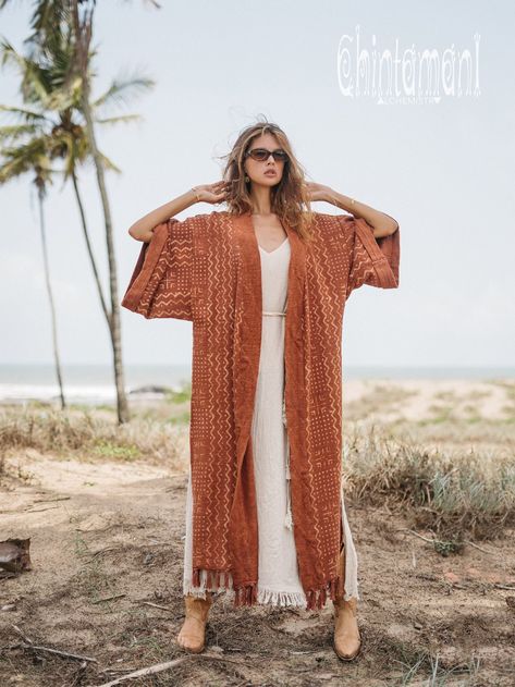 Buy Long Boho Kimono Robe Raw Cotton Japanese Kimono Cardigan Online in India - Etsy Chinese Long Dress, Rich Lady, Festival Clothes, Festival Outfits Women, Summer Wraps, Natural Clothing, Women Coat, Wrap Jacket, Boho Chic Outfits