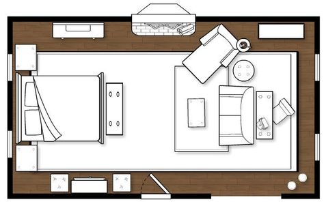 Decorating a Long, Narrow Bedroom | How To Decorate                                                                                                                                                      More Narrow Bedrooms, Long And Narrow Bedroom Ideas, Seating Area In Bedroom, Long Bedroom Ideas, Long Narrow Bedroom, Long Closet, Long Bedroom, Long Narrow Rooms, Bedroom Layout Design