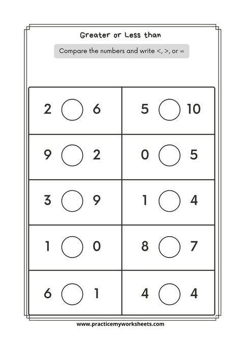 Comparison Of Numbers - Free Worksheets for class1 Comparison Of Numbers Worksheet, Less Than Greater Than, Project School, Maths Worksheets, Comparing Numbers, Math Notes, Ordering Numbers, Free Worksheets, Uk Images