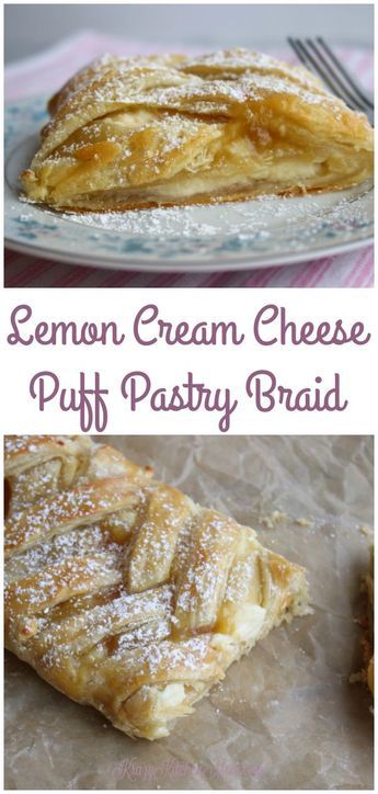 Lemon Cream Cheese Puff Pastry, Puff Pastry Braid, Pastry Braid, Cream Cheese Puffs, Puff Pastry Recipes Dessert, Cream Cheese Puff Pastry, Pastries Recipes Dessert, Cheese Puff, Puff Pastry Desserts