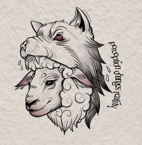 General Tattoo, Sheep In Wolves Clothing, Black Sheep Tattoo, Lamb Drawing, Sheep Tattoo, Sheep Drawing, Abstract Tattoo Ideas, Whimsical Tattoos, Wolf Clothing