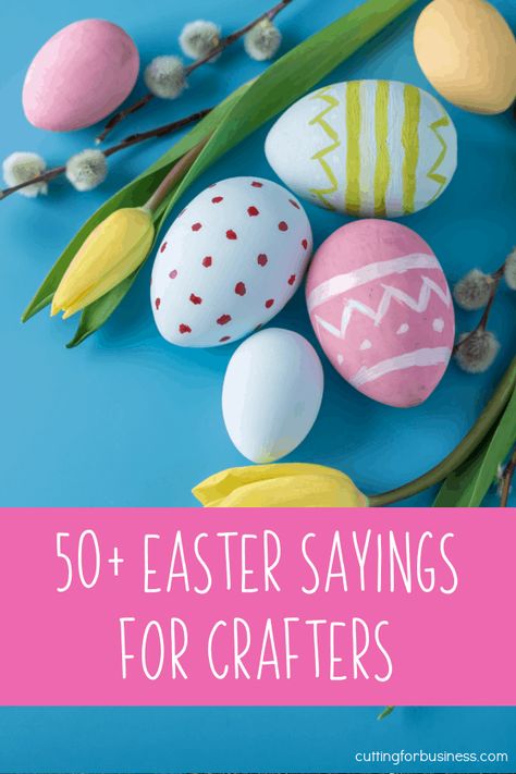 50+ Easter Sayings for DIY and Crafters - Great for Silhouette or Cricut Crafting (Portrait, Cameo, Curio, Mint, Explore, Maker, Joy) - by cuttingforbusiness.com Easter Sayings, Images Of Chocolate, Easter Wood Signs, Bunny Quotes, Chocolate Easter Bunny, Easter Quotes, My First Easter, Crafting Inspiration, Spring Easter Crafts