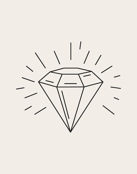 Diamond Line Drawing, Diamonds Illustration, Stone Branding, Sparkle Drawing, Diamond Tattoo Design, Diamond Logo Design, Drawing Icons, Sewing Business Logo, Pressure Makes Diamonds