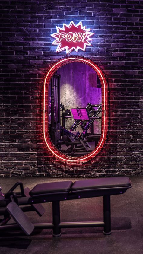 // m i r r o r Retro Gym Interior, Gym Mirror Design, Mirror In Gym, Gym Mirror Ideas, Gym Mirror Wall, Aesthetic Home Gym, Home Gym Small, Fitness Interior, Strength Art