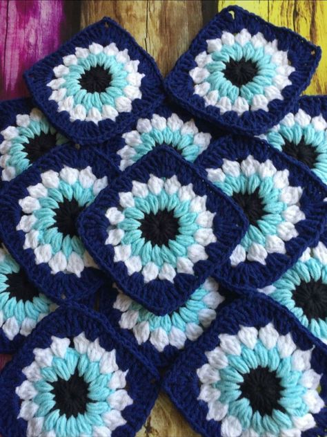 "This listing is a \"PDF PATTERN ONLY\" for the crochet solid granny square. The price is for the PDF pattern only, NOT the finished product! Solid granny square motif, this Pattern is for the motif only, it does not include how to make into a blanket or cushion. You can also make wonderful coasters. With this model, you can make many beautiful things such as blanket, scarf, bag, coaster. Language: English Crochet Terms: US Crochet Terms Evil Eye Crochet Pattern, Easy Solid Granny Square Crochet Pattern, Beginner Crochet Blanket Building Pattern Crochet Motif PDF Pattern" Weird Crochet Granny Square, Evil Eye Granny Square Pattern Free, Funky Granny Square Crochet, Crochet Evil Eye Pattern, Goth Crochet Blanket, Witchy Granny Square, Crochet Evil Eye Granny Square, Unique Granny Square Crochet Pattern, Evil Eye Crochet Pattern Free