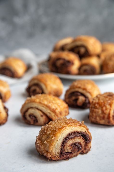 Chocolate Rugelach Recipe - Bakes by Brown Sugar Chocolate Rugelach Recipe, Zoe Bakes, Jewish Desserts, Chocolate Rugelach, Italian Cookie Recipe, Rugelach Cookies, Rugelach Recipe, Lemon Shortbread Cookies, Bite Size Cookies