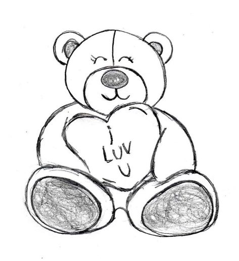 Love Drawing, Little Bear, Teddy Bear, Valentines, Drawings, Valentine's Day