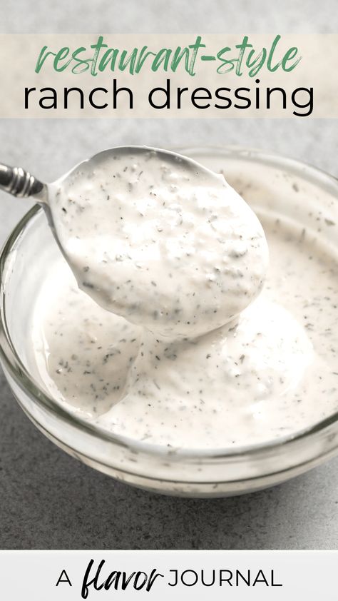 A small batch, restaurant ranch dressing recipe that is easy to make at home! It's a great ranch dressing or ranch dip. Restaurant Ranch Dressing Recipe, Restaurant Style Ranch Dressing, Restaurant Ranch Dressing, Restaurant Ranch, Ranch Dressing Recipe Homemade, Ranch Dressing Recipe, Salad Dressing Recipes Homemade, Homemade Ranch Dressing, Homemade Ranch