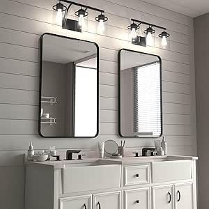 SYATO 2-Pack Black Bathroom Mirrors 24x36 Inch Black Frame Mirror for Bathroom, Bathroom Vanity Mirror for Over Sink, Black Rectangle Mirror for Wall, Anti-Rust Vanity Mirror Black Rectangle Mirror, Black Bathroom Mirrors, Black Frame Mirror, Black Drawer Pulls, Mirror For Wall, Farmhouse Vanity, Black Mirror Frame, Bathroom Mirror Frame, Mirror Makeover