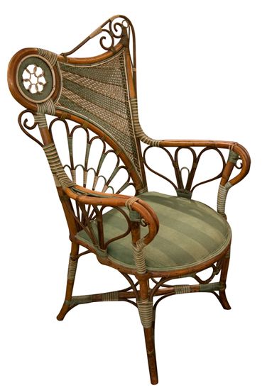 A couple of these out on the patio, with a matching tea cart and a vase of fresh peonies. Nouveau Furniture, Art Nouveau Interior, Amazing Furniture, Art Nouveau Furniture, Pinterest Art, Step Van, Tiffany Lamp, Floral Fabrics, Art Nouveau Design