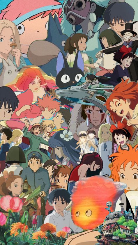 studio ghibli All Ghibli Characters Wallpaper, Ghibli Studios Wallpaper, Iphone Wallpaper Studio Ghibli, Studio Ghibli Pictures, Wallpaper Ghibli, Studio Ghibli Wallpaper, Ghibli Studios, Studio Ghibli Poster, Wallpaper Studio