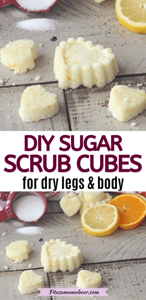 Diy Sugar Scrub Cubes, Homemade Exfoliating Scrub, Diy Sugar Scrubs, Silicone Molds Recipes, Vanilla Scrub, Salt Scrub Diy, Diy Sugar Scrub Recipe, Sugar Scrub Cubes, Lemon Sugar Scrub