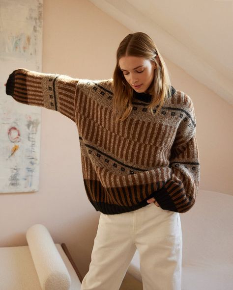 Pull Marron, Alpaca Wool Sweater, Oversized Pullover Sweaters, Pullover Outfit, Chunky Knit Sweater, Modieuze Outfits, Oversized Pullover, Sweater Womens, The Roots