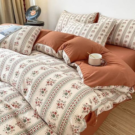 Laura Ashley Bedding Brown, Floral Print Bedding, Cottage Wallpaper, Style Bedding, Brown Floral Print, Europe Style, Full Bedding Sets, Twin Bed Sets, King Bedding Sets