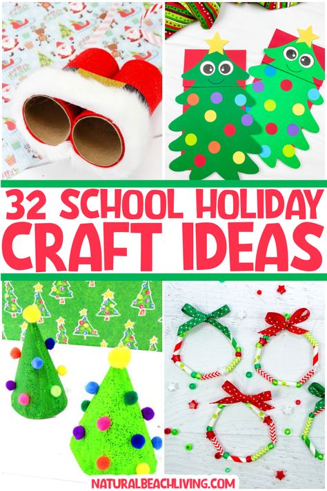 Make Christmas Special For Kids, Christmas Crafts For Elementary Kids, Christmas Ornaments Homemade Kids, School Holiday Crafts, Holiday Craft Ideas, Craft Activities For Toddlers, Holiday Art Projects, Christmas Merry And Bright, Christmas Arts