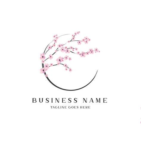 Cherry blossom logo for an event agency, wedding agency, wedding photograph, aesthetic studio, clinic, healing center, spa logo, wellness studio, blogger, stylist, makeup artist #blossom#logoblossom #logodesigner #logo #logodesigns #brandingkit #cherryblossom #blossomlogo #watercolorlogo #logowatercolour #photographylogo #logophotography #logospa #logowedding #femininelogo #logoclinic #organiclogo #premadelogo #logopremade #flowerlogo #pinknails #beautylogo Sakura Logo, Blossom Logo, Cherry Logo, Learn Acrylic Painting, Personal Coaching, Logo Fleur, Japan Logo, Circle Logo Design, Japanese Graphic