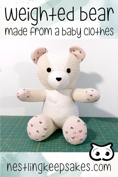 Weighted Baby Memory Bears Birthweight Bears, Keepsake Teddy Bear, Baby Clothes Blanket, Weight Baby, Keepsake Bear, Memory Bears, Memory Bear, Birth Details, Bespoke Gifts