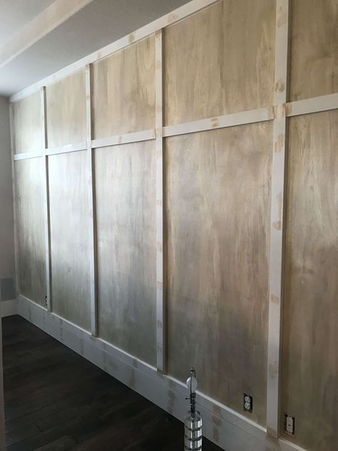 Plywood Walls Basement, Paint Plywood Walls Ideas, Plywood Interior Walls Living Room, Finished Plywood Walls, Plywood Bathroom Walls, Plywood On Walls, How To Cover Plywood Walls, Plywood Walls Painted, Non Drywall Walls