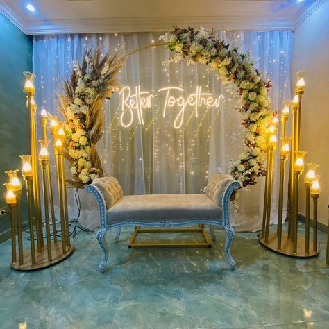 Engagement Decorations Indian, 25th Anniversary Decorations, Small Wedding Decor, Nikah Decor, Engagement Stage Decoration, Reception Stage Decor, Simple Stage Decorations, Wedding Background Decoration, Diy Wedding Backdrop