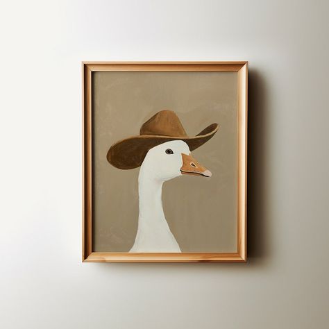 Silly Cowboy Goose Print, Brown Western Nursery Printable Art, Neutral Southeastern Boy Room Animal Wall Art, Cowboy Hat, Digital Download - Etsy Silly Cowboy, Vintage Boys Room, Cowboy Nursery, Western Nursery, Baby Nursery Wall Art, Boy Room Art, Nursery Wall Art Girl, Toddler Boys Room, Chapeau Cowboy