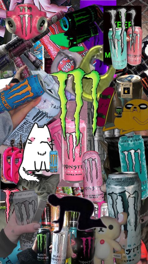 Monster Cans Diy, Emo Backgrounds, Emo Aesthetic Wallpaper, Y2k Scene, Trippy Iphone Wallpaper, Monster Energy Drink, Emo Aesthetic, Character Inspired Outfits, Love Monster