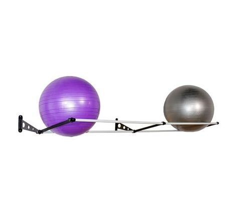 Gym Equipment Storage, Gym Rack, Coat Wall, Equipment Storage, Stability Ball, Door Hooks, Small Space Solutions, Home Gym Equipment, Storage Design