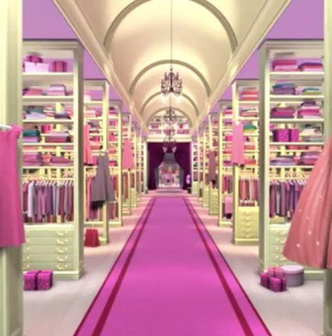 barbie life in the dreamhouse barbies closet #barbie #barbiestyle #barbielifeinthedreamhouse #ahestic #barbieahestic #fancybaby #richgirl #aesthetic #barbieaesthtic #prettygirlvibes #pinthis Dream House Closet, Barbie Room Decor, House Closet, Dream House Aesthetic, Barbie Room, Barbie Life, Dream House Rooms, Boutique Interior, Barbie Dream