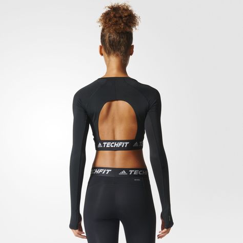 adidas - Techfit Crop Top Crop Top Athletic Outfits, Estilo Fitness, Training Clothes, Workout Attire, Sporty Outfits, Ladies Dress Design, Zumba, Workout Gear, Yoga Clothes