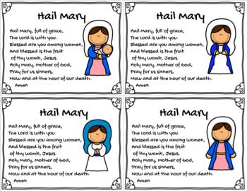 Hail Mary Prayer Card by Bookmarks and More | Teachers Pay Teachers Hail Mary Prayer, Things About Boyfriends, Love Is Comic, Well Said Quotes, Faith Formation, Special Kids, First Day Of School Activities, Hail Mary, Religious Education