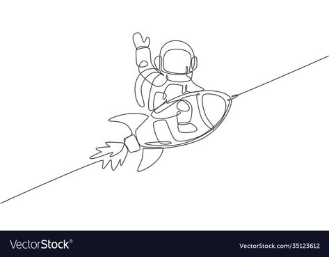 Drawing Of Astronaut, Space Line Art, Drawing Astronaut, Rocket Drawing, Outer Space Drawing, Spaceship Illustration, Astronaut Drawing, Kid Quilts Patterns, Space Concept