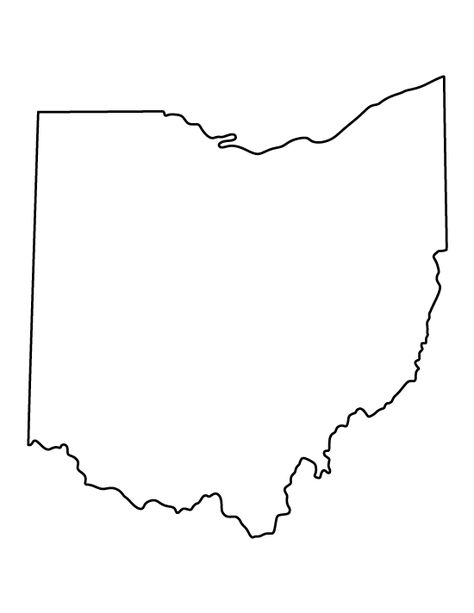 Ohio pattern. Use the printable outline for crafts, creating stencils, scrapbooking, and more. Free PDF template to download and print at http://patternuniverse.com/download/ohio-pattern/ Ohio Outline, Ohio State Crafts, Ohio Tattoo, Buckeye Crafts, White Template, Dragon Tattoo For Women, Sport Craft, State Outline, Planning Printables