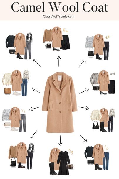 4 Ways To Wear Classic Fall Layers - Classy Yet Trendy Classy Yet Trendy, Wool Coat, Capsule Wardrobe, Camel, Wool, Wardrobe