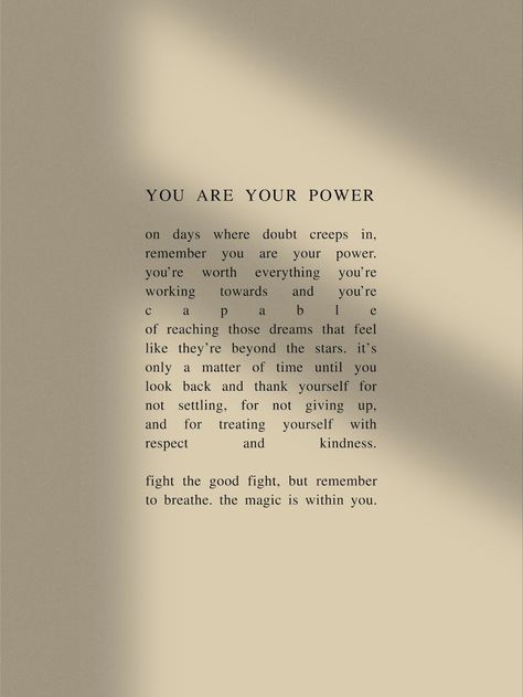 You Are Your Power, 8x10 Minimalist Print, Wall Art, Poetry Print, Self Love Print, Affirmation Print, Black Owned, Queer Owned - Etsy Quotes About Being True To Yourself, Deadline Quotes, If They Wanted To They Would, Yoga Readings, Tenk Positivt, Art Poetry, Fina Ord, Self Healing Quotes, Vie Motivation