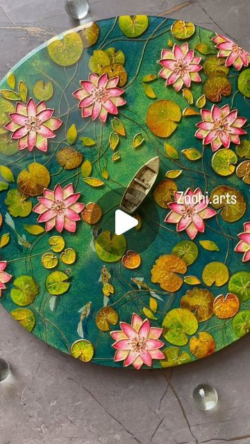 Mizreen Sanu on Instagram: "🚨RESIN “ LOTUS POND” online course 10% discount!!🚨  🪷Go with the trend, it's time to learn something new and creative. A well-explained Course, Start to finish.  🪷DM me for more details!!  #artreels #paintingreels #artistreels #resinworkshop #resinworkshops #acrylicpainting #acrylicpaintings #flowerpainting #lotuspond #paintingtechniques #koifishpond #koifishpainting #resinbeach #resinclock #artworkshop #reels #reelsinstagram #reelitfeelit #artforsale #artforsalebyartist #acrylicpaintings #resinartists #artistoftheday #bottleart #resindecor #resinpainting #artistcommunity #arttips #linerart" Lotus Artwork, Lotus Flower Painting, Resin Work, Lippan Art, Koi Fish Pond, Lotus Pond, Pichwai Paintings, Texture Paste, Learn Something New