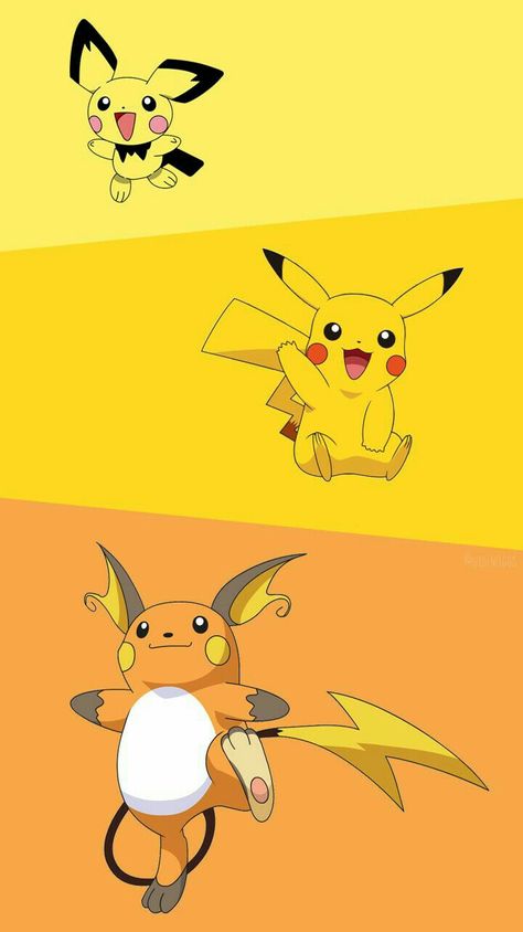 Pokemon Pikachu Evolution, Pikachu And Raichu, Wallpaper Pikachu, Pikachu Evolution, Pichu Pikachu Raichu, Pichu Pokemon, Pokemon Vs Digimon, Pikachu Wallpaper Iphone, Pikachu Raichu