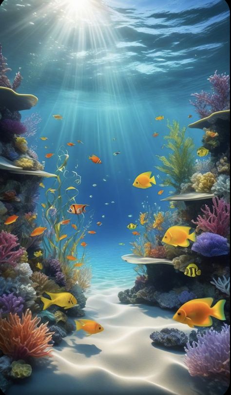 Art Aesthetic Pictures, Ocean Creatures Art, Sea Life Wallpaper, Mermaid Background, Underwater Wallpaper, Pretty Scenery, Sea Creatures Art, Wallpaper Aesthetics, Underwater Pictures