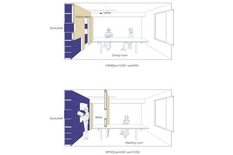 Sliding Walls Transform This Tokyo House Into an Office