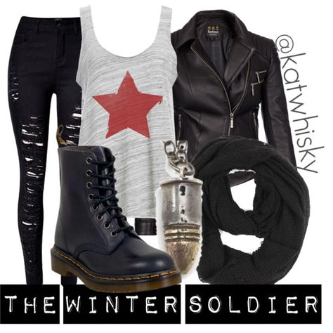 the Winter Soldier by katwhisky on Polyvore Marvel Inspired Outfits, Marvel Fashion, Avengers Outfits, Nerdy Outfits, Everyday Cosplay, Movie Inspired Outfits, Walking Outfits, Marvel Clothes, Superhero Shirt