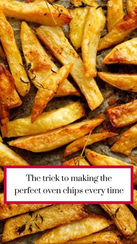 Homemade Oven Chips, Oven Chips Recipe, Homemade Hot Chips, Fried Chips Recipe, Baked Potato Chips In Oven, Homemade Chips In Oven, Potato Chips In Oven, Hot Chips Recipe, Homemade Baked Chips