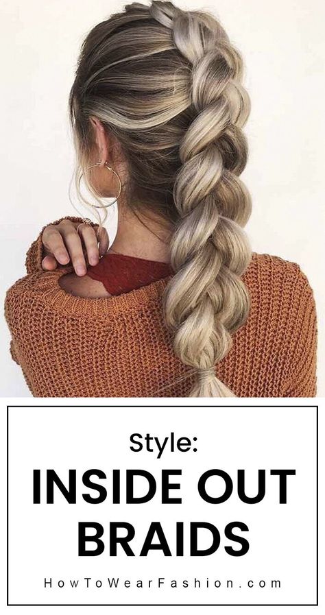 Accent Braids, Hair Pigtails, Inside Out Braid, Low Ponytails, High Buns, Side Ponytails, Low Buns, Braid Trends, Braided Pony