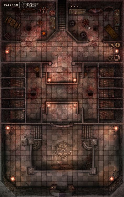 Casino Battlemap Dnd, Ritual Chamber Battlemap, Cellar Battlemap, Prison Battlemap, Map Ideas, Dnd World Map, Building Map, Tabletop Rpg Maps, Fantasy Maps