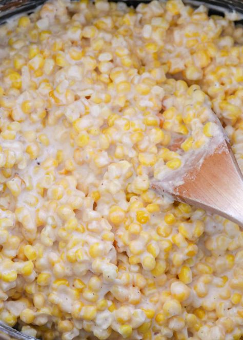 Cream Corn Crockpot, Cream Corn Recipe Crock Pot, Rudys Creamed Corn, Cream Corn Recipe, Lake Recipes, Slow Cooker Creamed Corn, Corn Recipes Side Dishes, Corn Side Dish, Creamed Corn Recipes