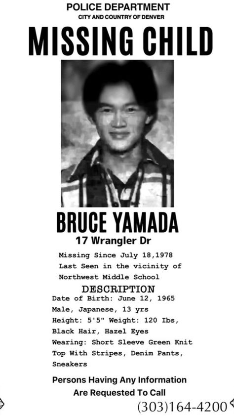 Bruce Yamada Missing Poster, Black Phone Victims, The Black Phone Movie Missing Posters, Black Phone Missing Poster, Bruce Yamada Aesthetic, Missing People Posters, The Black Phone Missing Flyers, The Black Phone Movie Poster, The Black Phone Bruce