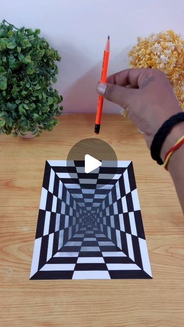 Mohit Kashyap 🧿 on Instagram: "3d tunnel illusion Hack🔥: easy tutorial 😉
#3d #3dart #3ddrawing #foryou #fyp #foryoupage #drawing #draw 

Black Marker - @flairpensindia

Follow for more videos ✨️💥✨️💥✨️💥✨️👍" Optical Illusions Art Colorful, Illusion Paintings Easy, Illusion Drawings Easy, Simple Pencil Drawings Easy, How To Draw Illusions, Easy Illusion Drawings, Drawing For Class 3, Cool Drawing Ideas Creativity, Easy Things To Draw When Bored